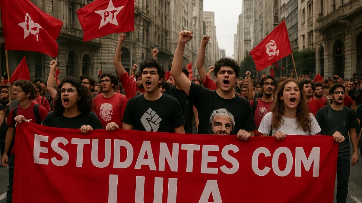 Estudantes fazem ato pró-Lula no Centro do Rio em 7 de outubro