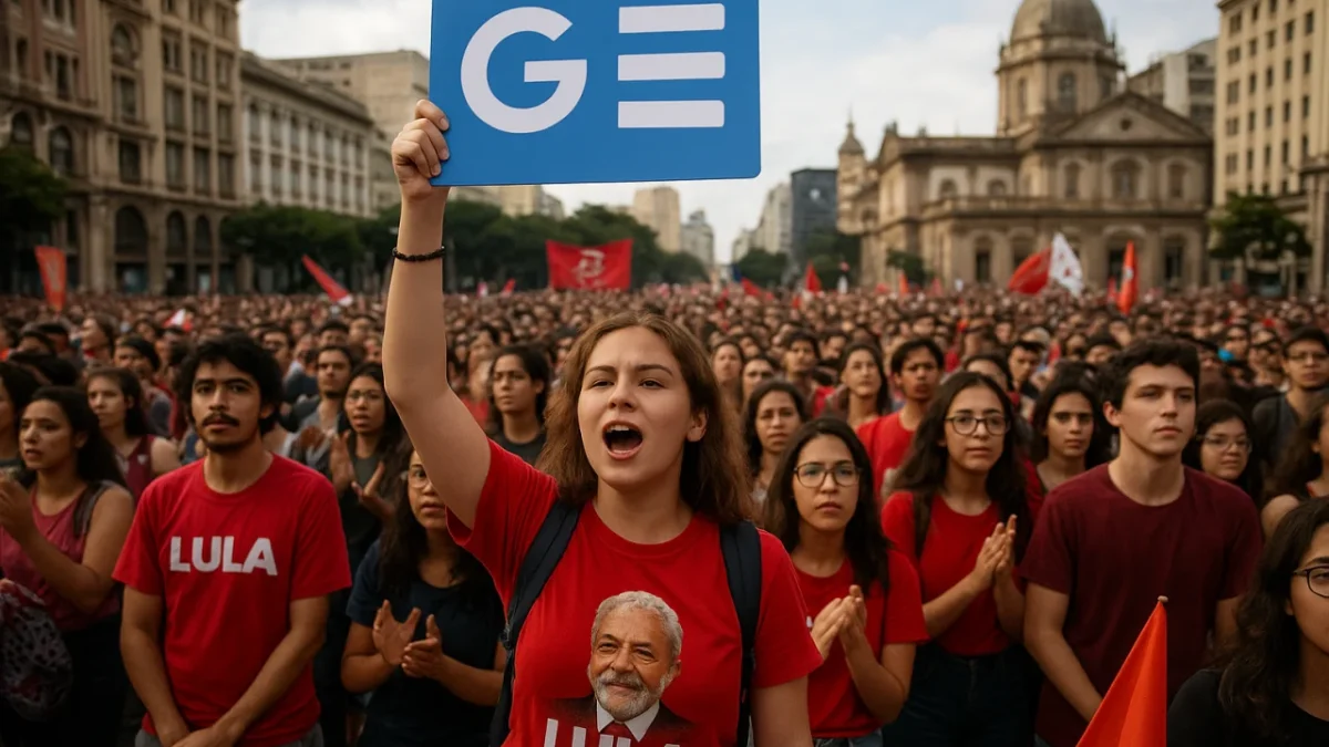 Estudantes se reúnem na Cinelândia em ato de apoio à reeleição de Lula